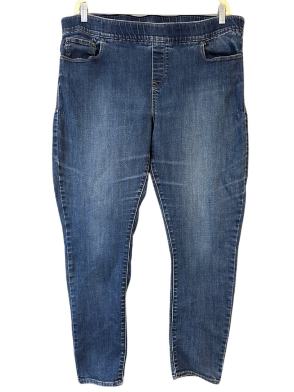Plus Size Blue Denim Jeggings Stretch Pull-On Skinny Jeans Comfortable
